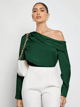 Emerald Green Off Shoulder Blouse for Women Dark Green