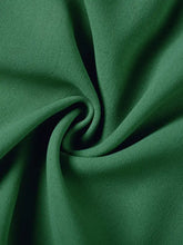 Emerald Green Pleated Dress in Dark Green Fabric with Smooth Texture