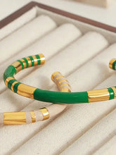 Enamel Titanium Steel Cuff Bracelet Bracelets