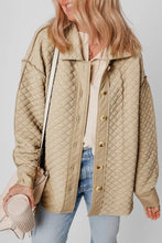 Exposed Seam Collared Neck Button Up Shacket Woman Outerwear