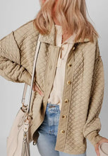 Exposed Seam Collared Neck Button Up Shacket Woman Outerwear