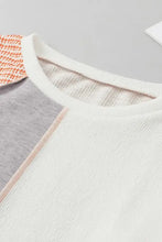 Exposed Seam Color Block Round Neck Top Woman Sweatshirts