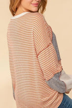 Women’s Exposed Seam Color Block Round Neck Waffle Knit Top