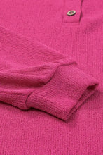 Exposed Seam Detail Henley Knit Hoodie Woman Sweatshirts