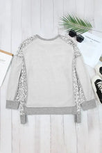 Exposed Seam Leopard Long Sleeve Sweatshirt Woman Sweatshirts