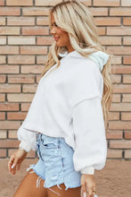 Exposed Seam Long Sleeve Hoodie Woman Sweatshirts