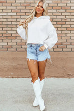 Exposed Seam Long Sleeve Hoodie Woman Sweatshirts