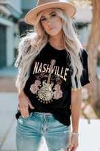 NASHVILLE MUSIC CITY Graphic Tee Shirt Black