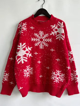 Snowflake Pattern Dropped Shoulder Sweater Sweater Pullovers