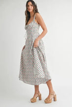 MABLE Floral Print Bustier Back Lace Up Midi Dress Casual Dresses