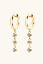 Moissanite Decor 925 Sterling Silver Earrings Gold One Size