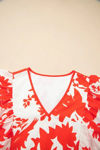 Floral V-Neck Summer Midi Dress Woman Casual Dress