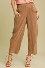 Umgee Elastic Waist Baggy Fit Pants with Pockets Caramel