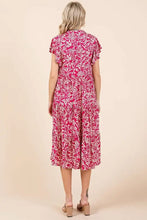 Mittoshop Abstract Print Ruffle Tier Midi Dress Casual Dresses