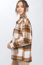 Love Tree Plaid Button Up Shacket Woman Outerwear