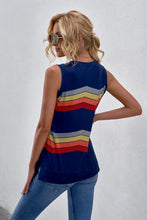 Printed Side Slit Round Neck Tank Tanks & Camis