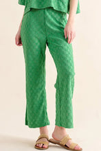 And The Why Brushed Texture Checker Board Pattern Casual Pants GREEN