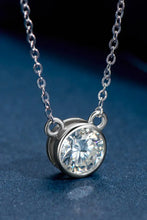 925 Sterling Silver 1 Carat Moissanite Round Pendant Necklace Necklaces