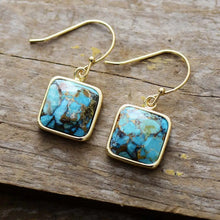 Square Copper Drop Earrings Earrings