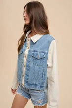 Annie Wear Collared Neck Double Placket Denim Jacket Woman Outerwear