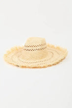 Fame Openwork Raw Hem Weave Hat IV One Size Hats