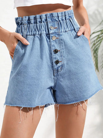Denim Shorts with Pockets Medium