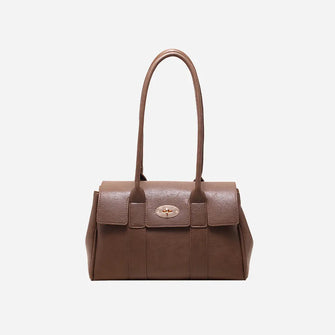 PU Leather Shoulder Bag Chestnut One Size