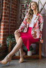 Heimish Full Size Shawl Floral Open Blazers Plus Size Woman Outerwear