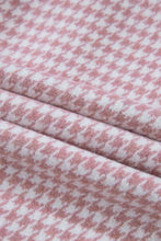 Color Block Houndstooth Collared Neck Shacket Woman Outerwear