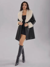 Fuzzy Long Sleeve Longline Coat Woman Outerwear