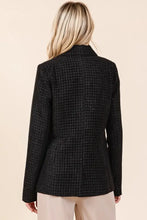 Mittoshop Plaid Texture Double-Breasted Long Sleeve Blazer Woman Outerwear