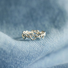 Knotted Hearts 925 Sterling Silver Open Ring Silver 7
