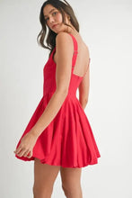 MABLE Poplin Square Neckline Bubble Mini Dress Casual Dresses