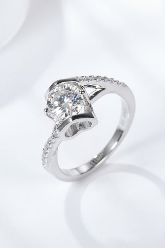 Limitless Love Platinum-Plated Moissanite Ring Silver