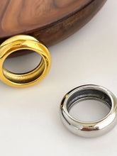 2-Piece 18K Gold-Plated Stainless Dome Band Rings