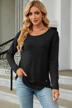 Round Neck Long Sleeve T-Shirt Black