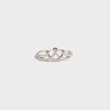 Crown Shape Inlaid Zircon 925 Sterling Silver Ring Silver