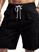 Men's Full Size Drawstring Shorts with Pockets Plus Size Black