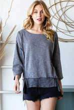 Reborn J Boat Neck Exposed Seam Slit Top Woman Blouses