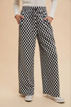 Annie Wear Drawstring Checkered Wide Leg Pants Black Woman Pants