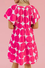 Contrast Notched Flutter Sleeve Dress Casual Dresses