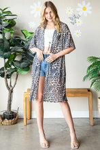 Heimish Full Size Leopard Open Front Cardigan Plus Size Woman Outerwear