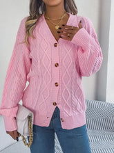 Cable-Knit Long Sleeve Cardigan Casual Dresses