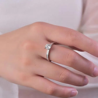 2 Carat Moissanite Zircon 925 Sterling Silver Ring Silver Rings