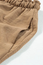 Drawstring Frilled Waist Wide Leg Utility Trousers Woman Pants