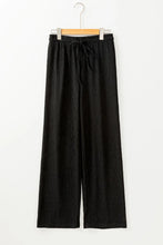 Textured Drawstring Straight Pants