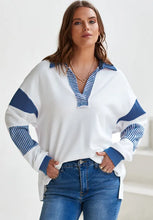 Color Block Johnny Collar Long Sleeve Sweatshirt Woman Sweatshirts