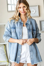 First Love Smile Face Button Down Raw Hem Denim Jacket Denim Woman Outerwear