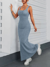 Ribbed Maxi Tank Dress French Blue Woman Maxi Dress