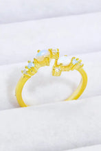 Natural Moonstone and Zircon Open Ring Rings